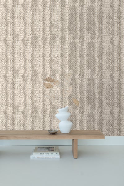 ESTAhome Tapete Schilfmuster Crème-Beige - 53 cm x 10.05 m - 148699