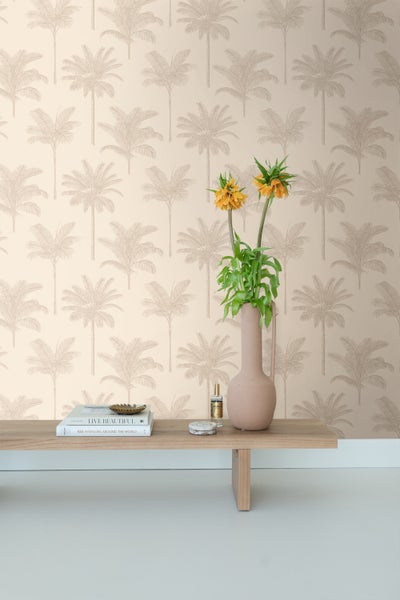 ESTAhome Tapete Palmen Beige - 53 cm x 10.05 m - 139740