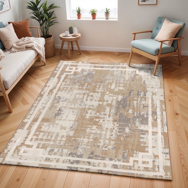 Abstrakt Moderner Teppich Beige/Grau 120x170 cm MARTINA