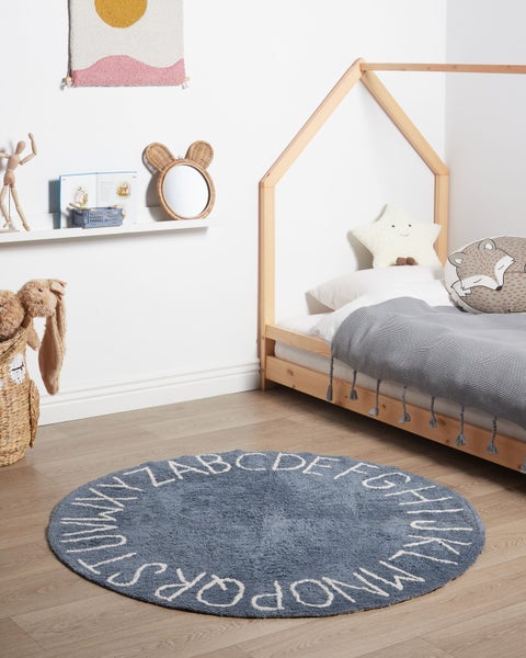 Kinderteppich VURGUN Dunkelblau ø 120 cm Baumwolle