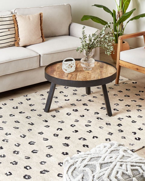 Teppich AFIS Beige 200 x 300 cm Baumwolle