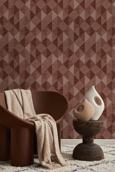 Origin Wallcoverings Tapete 3D Grasmuster Burgunderrot - 50 x 900 cm - 347887