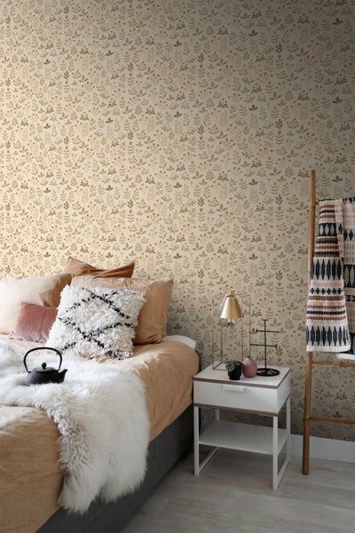 ESTAhome Tapete Feldblumen Beige - 50 x 900 cm - 131096