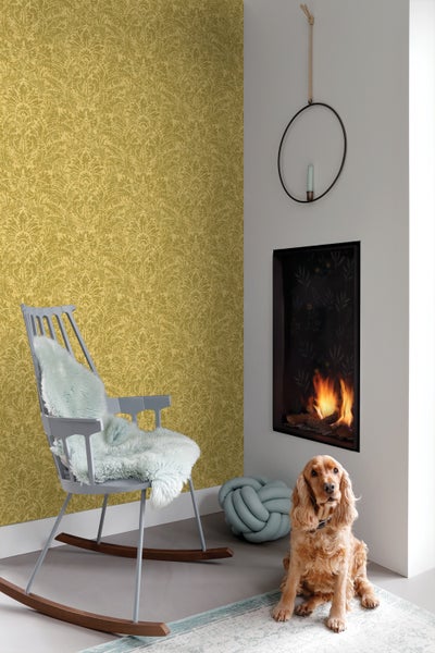 ESTAhome Tapete Ornamente Ockergelb - 50 x 900 cm - 131615