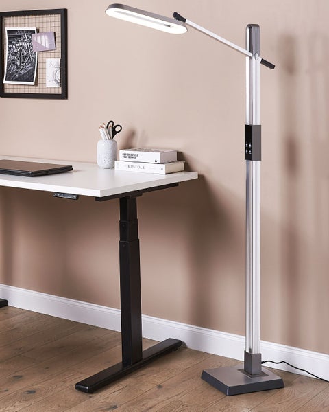 LED Stehlampe AQUARIUS mit Dimmer Metall Silber
