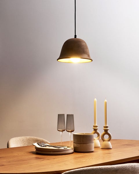 Holz Pendelleuchte mit Glühbirne