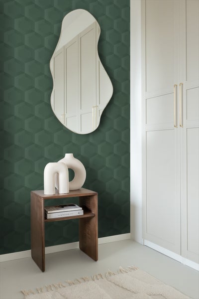 Origin Wallcoverings Tapete 3D Wabenmuster Dunkelgrün - 53 cm x 10.05 m - 348021