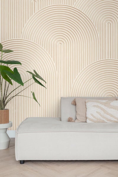 ESTAhome Fototapete 3D Muster Hellbeige - 2.5 x 2.79 m - 159381