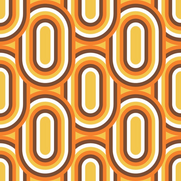 Sanders und Sanders Tapete Retro-Ornamente Orange, Gelb und Braun - 50 x 900 cm - 935404