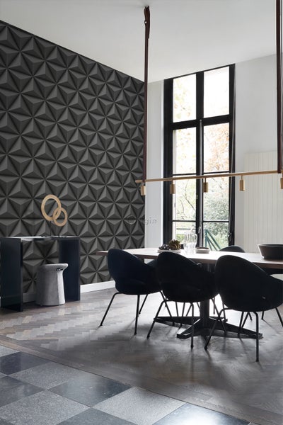 Origin Wallcoverings Tapete 3D-Muster Dunkelgrau - 53 cm x 10.05 m - 347816