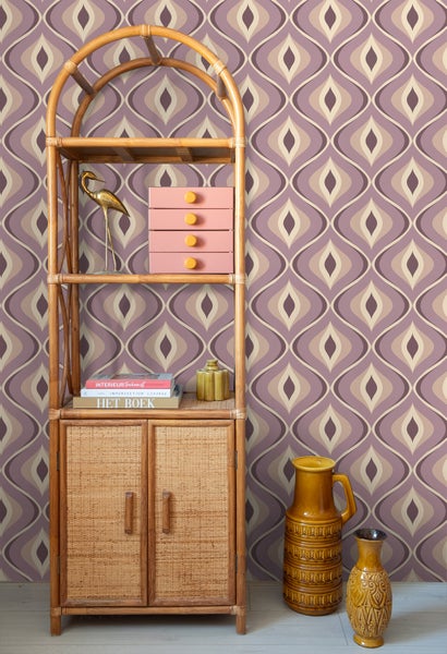 ESTAhome Tapete Retro-Ornamente Violett - 50 x 900 cm - 130988