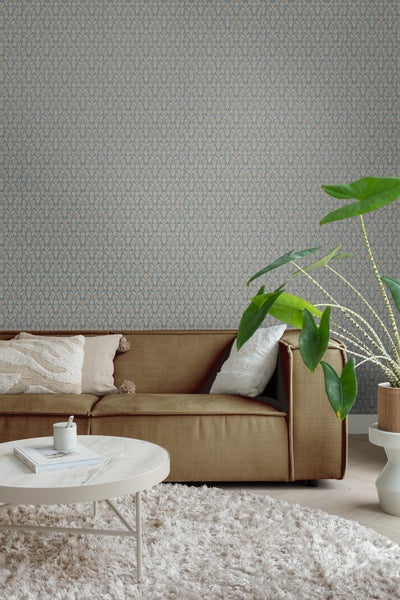Borastapeter Tapete Blumen Graublau - 53 cm x 10.05 m - 660073