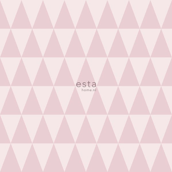 ESTAhome Tapete grafische, geometrische Dreiecke Violettrosa - 53 cm x 10.05 m - 148671