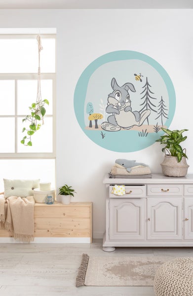 Disney selbstklebende runde Tapete Bambi Thumper Blau und Grau - Ø 128 cm - 610413