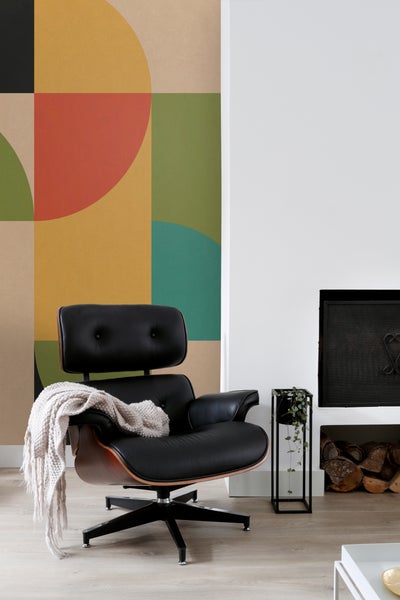 ESTAhome Fototapete Kreise im Bauhaus-Stil Multicolor - 250 x 279 cm - 159370