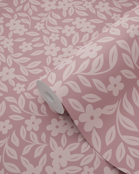 ESTAhome Tapete Blumen mauve-violett - 50 x 900 cm - 131443
