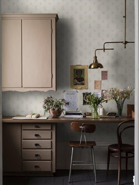 Borastapeter Tapete Blumen Hellbeige - 53 cm x 10.05 m - 660272