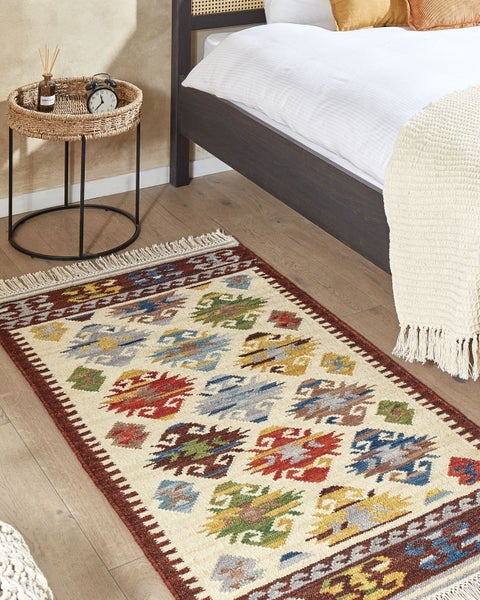 Teppich AKNALICH Bunt 80 x 150 cm Wolle