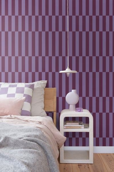 ESTAhome Tapete Streifen Aubergineviolett - 50 x 900 cm - 131423