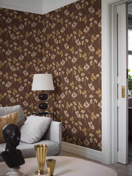 Borastapeter Tapete Blumen Braun - 53 cm x 10.05 m - 660837