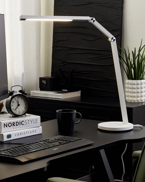 LED Schreibtischlampe DORADO mit Dimmer Metall Weiß