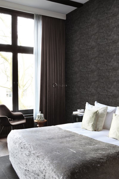 Origin Wallcoverings Tapete Stein-Optik Schwarz - 53 cm x 10.05 m - 347583