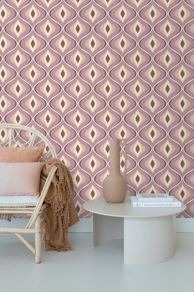 ESTAhome Tapete Retro-Ornamente Violett - 50 x 900 cm - 130988