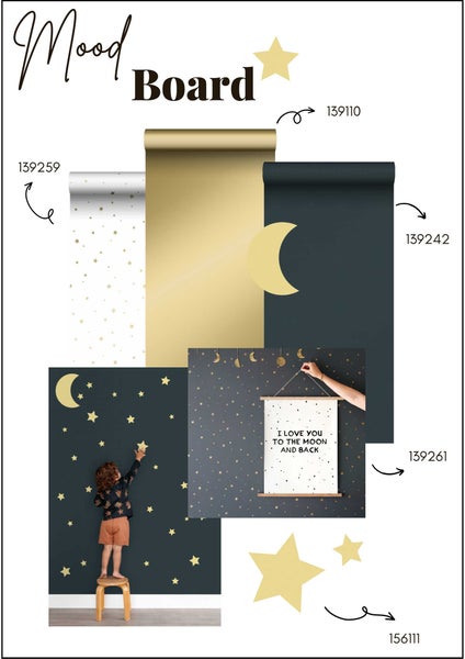 ESTAhome Wandtattoo Sternenhimmel Gelb - 47.5 x 66 cm - 156111