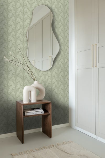 Origin Wallcoverings Tapete Art Decó Muster Graugrün - 50 x 900 cm - 347970