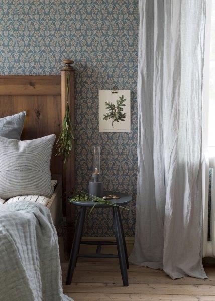Borastapeter Tapete Blumen Graublau - 53 cm x 10.05 m - 660073