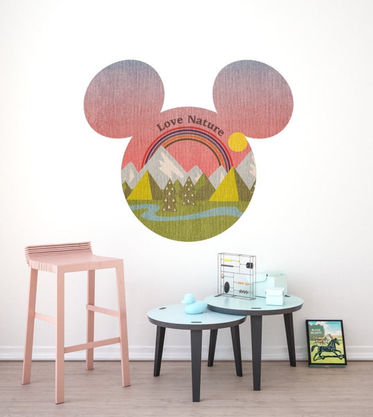 Disney Wandtattoo Mickey Mouse Rosa und Grün - 127 x 127 cm - 612716