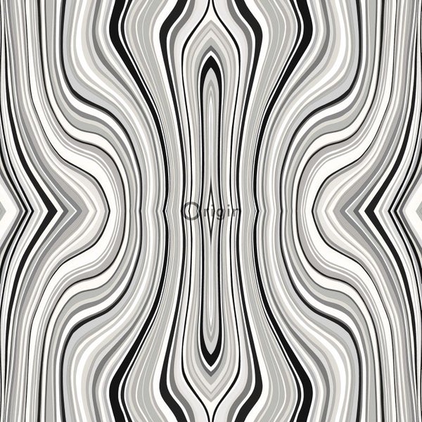 Origin Wallcoverings Tapete grafische Linien Schwarz und Weiß - 53 cm x 10.05 m - 347230