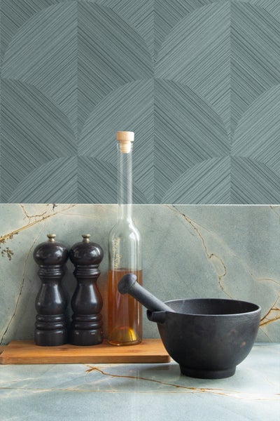 Origin Wallcoverings Tapete 3D Muster Graublau - 53 cm x 10.05 m - 347938