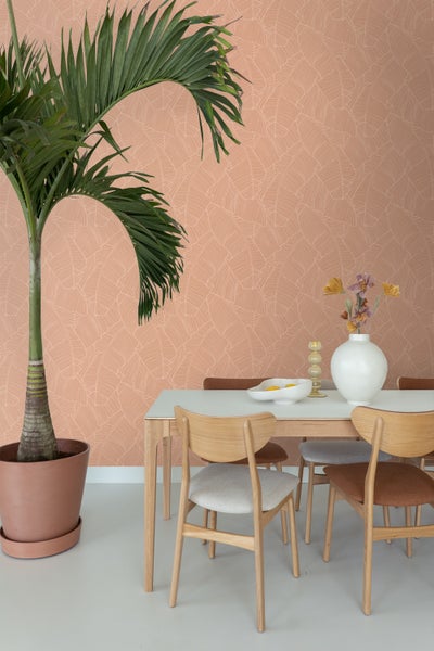 ESTAhome Tapete Blätter Terrakottarosa - 50 x 900 cm - 130933