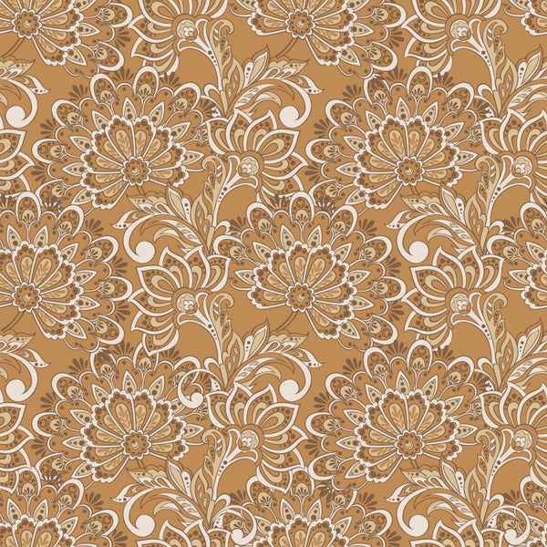 ESTAhome Tapete Blumenmuster Braun - 50 x 900 cm - 131089