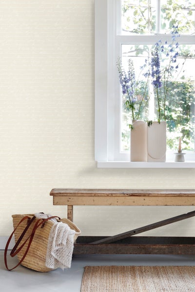 ESTAhome Tapete handgeschriebene lateinische Blumennamen Beige - 53 cm x 10.05 m - 128033