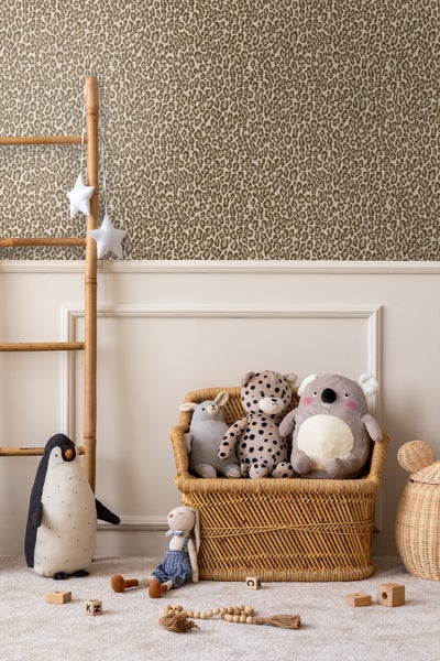 Walls4You Tapete Leopardenmuster Beige - 53 cm x 10.05 m - 935328