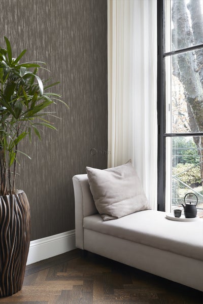 Origin Wallcoverings Tapete feine Streifen Braun und Gold - 53 cm x 10.05 m - 345408