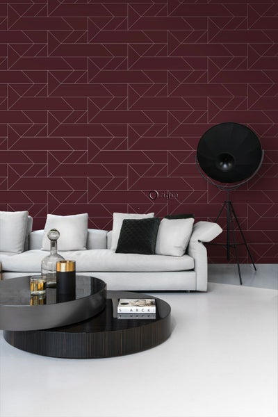 Origin Wallcoverings Tapete grafische Linien Rot - 53 cm x 10.05 m - 347727