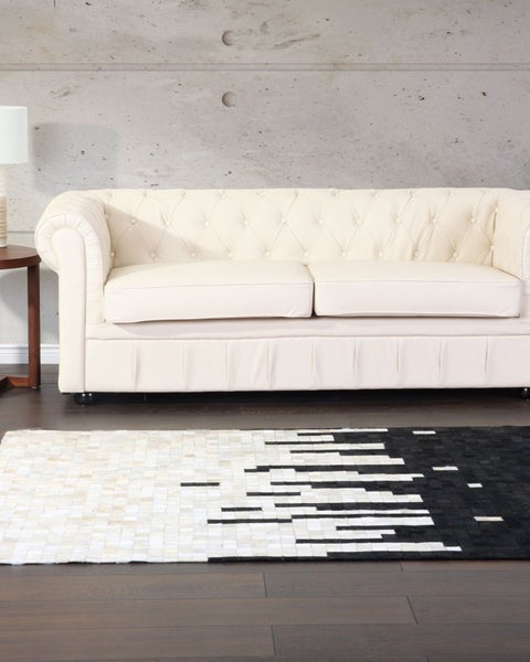 Teppich BOLU Schwarz 160 x 230 cm Echtleder