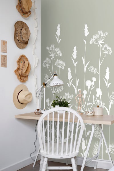 ESTAhome Fototapete Feldblumen Mintgrün - 150 x 279 cm - 159214