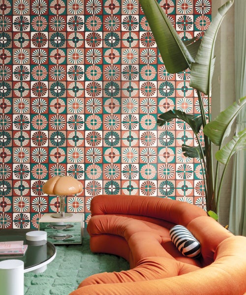 Masureel Tapete Fliesenmuster Terrakotta - 70 cm x 10.05 m - 631714