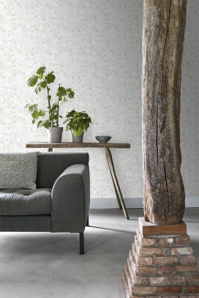 ESTAhome Tapete Fliesenmuster Hellgrau - 53 cm x 10.05 m - 148335