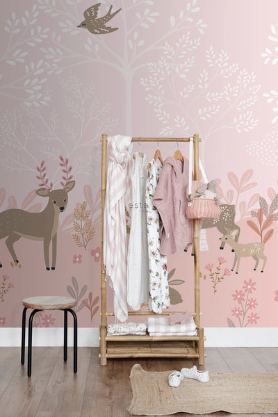ESTAhome Fototapete Hirsche Rosa - 250 x 279 cm - 159261