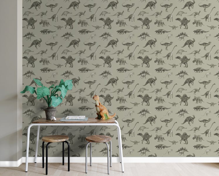 Tapetenrolle mit Dinosaurier Illustrationen