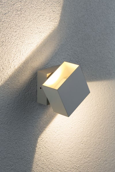 LED Wandleuchte Cybo IP65 eckig 100x100mm 2700K 2x3,5W 355lm / 355lm 230V 85° Weiß Aluminium