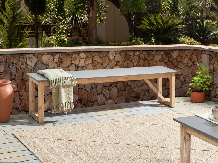 Gartenbank NOTTERI 180 cm Beton Grau