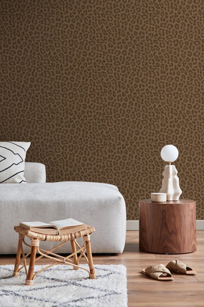 ESTAhome Tapete Leopardenmuster Dunkelbraun - 50 x 900 cm - 139969