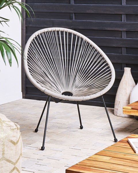 Gartenstuhl ACAPULCO II Polyrattan Hellgrau