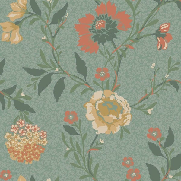 Duro Tapete Blumen Grün - 53 cm x 10.05 m - 661165